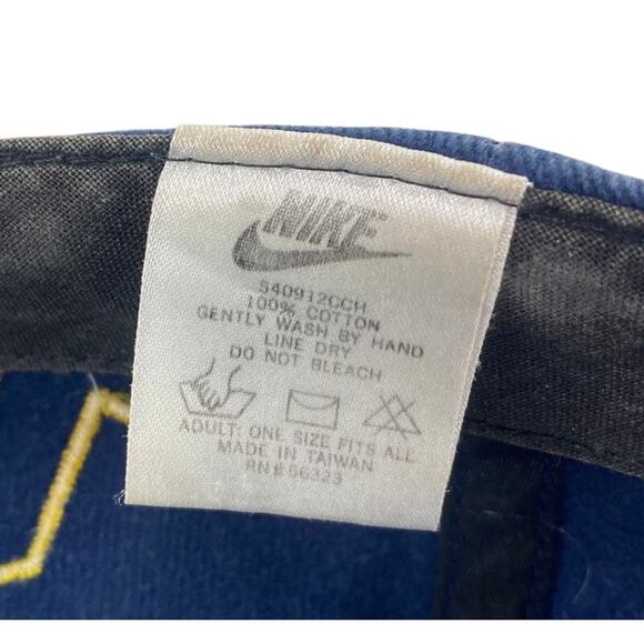 Vtg 90s Nike Michigan Wolverines Blue Yellow Swoosh Logo Spellout Snapback Hat - Picture 10 of 10